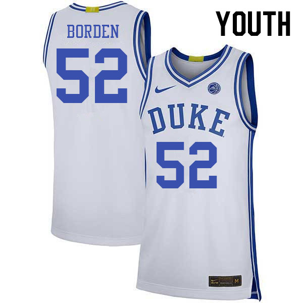 Youth #52 Stanley Borden Duke Blue Devils 2022-23 College Stitched Basketball Jerseys Sale-White
